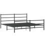 Bed frame with headboard and black metal footboard 193x203cm by , Beds and slatted bases - Ref: Foro24-355389, Price: 117,99 ...