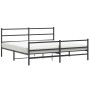 Estructura de cama con cabecero y estribo metal negro 193x203cm de , Camas y somieres - Ref: Foro24-355389, Precio: 114,87 €,...