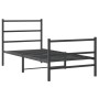 Bed frame with headboard and black metal footboard 90x190 cm by , Beds and slatted bases - Ref: Foro24-355375, Price: 69,77 €...