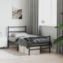 Bed frame with headboard and black metal footboard 90x190 cm by , Beds and slatted bases - Ref: Foro24-355375, Price: 69,77 €...