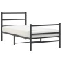 Bed frame with headboard and black metal footboard 90x190 cm by , Beds and slatted bases - Ref: Foro24-355375, Price: 69,77 €...