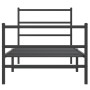 Bed frame with headboard and black metal footboard 90x190 cm by , Beds and slatted bases - Ref: Foro24-355375, Price: 69,77 €...