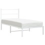 Estructura de cama de metal con cabecero blanco 90x190 cm de , Camas y somieres - Ref: Foro24-355406, Precio: 59,19 €, Descue...