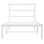 Estructura de cama de metal con cabecero blanco 90x190 cm de , Camas y somieres - Ref: Foro24-355406, Precio: 59,19 €, Descue...