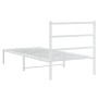 Estructura de cama de metal con cabecero blanco 90x190 cm de , Camas y somieres - Ref: Foro24-355406, Precio: 59,19 €, Descue...