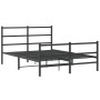 Bed frame with headboard and black metal footboard 135x190cm by , Beds and slatted bases - Ref: Foro24-355382, Price: 96,30 €...