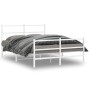 Estructura cama metal con cabecero y estribo blanco 135x190 cm de , Camas y somieres - Ref: Foro24-355431, Precio: 96,30 €, D...