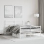 Estructura cama metal con cabecero y estribo blanco 135x190 cm de , Camas y somieres - Ref: Foro24-355431, Precio: 96,30 €, D...