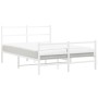 Estructura cama metal con cabecero y estribo blanco 135x190 cm de , Camas y somieres - Ref: Foro24-355431, Precio: 96,30 €, D...