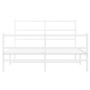 Estructura cama metal con cabecero y estribo blanco 135x190 cm de , Camas y somieres - Ref: Foro24-355431, Precio: 96,30 €, D...