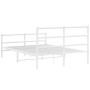 Estructura cama metal con cabecero y estribo blanco 135x190 cm de , Camas y somieres - Ref: Foro24-355431, Precio: 96,30 €, D...