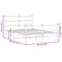 Estructura cama metal con cabecero y estribo blanco 135x190 cm de , Camas y somieres - Ref: Foro24-355431, Precio: 96,30 €, D...