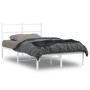 Metal bed frame with white headboard 120x200 cm by , Beds and slatted bases - Ref: Foro24-355412, Price: 84,45 €, Discount: %