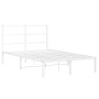 Metal bed frame with white headboard 120x200 cm by , Beds and slatted bases - Ref: Foro24-355412, Price: 84,45 €, Discount: %