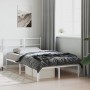 Metal bed frame with white headboard 120x200 cm by , Beds and slatted bases - Ref: Foro24-355412, Price: 84,45 €, Discount: %