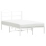 Metal bed frame with white headboard 120x200 cm by , Beds and slatted bases - Ref: Foro24-355412, Price: 84,45 €, Discount: %