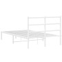 Metal bed frame with white headboard 120x200 cm by , Beds and slatted bases - Ref: Foro24-355412, Price: 84,45 €, Discount: %