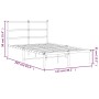 Metal bed frame with white headboard 120x200 cm by , Beds and slatted bases - Ref: Foro24-355412, Price: 84,45 €, Discount: %