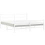 Metal bed frame with headboard and white footboard 193x203 cm by , Beds and slatted bases - Ref: Foro24-355438, Price: 114,87...