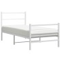 Estructura cama metal con cabecero y estribo blanco 90x200 cm de , Camas y somieres - Ref: Foro24-355425, Precio: 66,05 €, De...