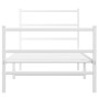 Estructura cama metal con cabecero y estribo blanco 90x200 cm de , Camas y somieres - Ref: Foro24-355425, Precio: 66,05 €, De...