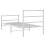 Estructura cama metal con cabecero y estribo blanco 90x200 cm de , Camas y somieres - Ref: Foro24-355425, Precio: 66,05 €, De...