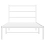 Metal bed frame with white headboard 107x203 cm by , Beds and slatted bases - Ref: Foro24-355410, Price: 63,99 €, Discount: %