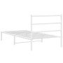 Metal bed frame with white headboard 107x203 cm by , Beds and slatted bases - Ref: Foro24-355410, Price: 63,99 €, Discount: %