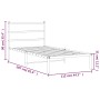 Metal bed frame with white headboard 107x203 cm by , Beds and slatted bases - Ref: Foro24-355410, Price: 63,99 €, Discount: %