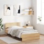 Sonoma oak engineered wood bed with headboard 100x200 cm by , Beds and slatted bases - Ref: Foro24-838619, Price: 74,27 €, Di...