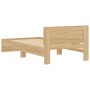 Cama con cabecero madera de ingeniería roble Sonoma 100x200 cm de , Camas y somieres - Ref: Foro24-838619, Precio: 83,60 €, D...