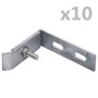 Corner connector for wall 10 sets silver by vidaXL, Accessories for gates and fences - Ref: Foro24-144503, Price: 28,86 €, Di...