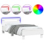 Estructura de cama con cabecero y luces LED blanco 90x190 cm de , Camas y somieres - Ref: Foro24-838743, Precio: 88,20 €, Des...