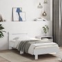 Estructura de cama con cabecero y luces LED blanco 90x190 cm de , Camas y somieres - Ref: Foro24-838743, Precio: 88,20 €, Des...