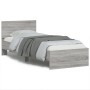 Bed frame headboard LED lights Sonoma gray 90x200 cm by , Beds and slatted bases - Ref: Foro24-838811, Price: 113,99 €, Disco...