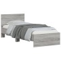 Bed frame headboard LED lights Sonoma gray 90x200 cm by , Beds and slatted bases - Ref: Foro24-838811, Price: 113,99 €, Disco...