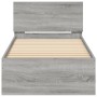 Bed frame headboard LED lights Sonoma gray 90x200 cm by , Beds and slatted bases - Ref: Foro24-838811, Price: 113,99 €, Disco...