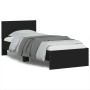 Bed frame with headboard and LED lights black 90x200 cm by , Beds and slatted bases - Ref: Foro24-838807, Price: 113,99 €, Di...