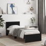 Bed frame with headboard and LED lights black 90x200 cm by , Beds and slatted bases - Ref: Foro24-838807, Price: 113,99 €, Di...