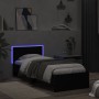 Bed frame with headboard and LED lights black 90x200 cm by , Beds and slatted bases - Ref: Foro24-838807, Price: 113,99 €, Di...