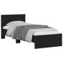 Bed frame with headboard and LED lights black 90x200 cm by , Beds and slatted bases - Ref: Foro24-838807, Price: 113,99 €, Di...