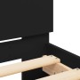 Bed frame with headboard and LED lights black 90x200 cm by , Beds and slatted bases - Ref: Foro24-838807, Price: 113,99 €, Di...