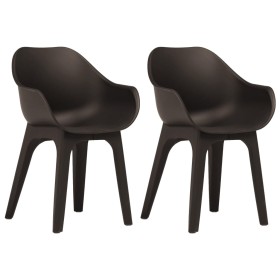 Garden chairs with armrests 2 units brown plastic by , Garden chairs - Ref: Foro24-45615, Price: 106,99 €, Discount: %