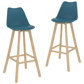 Bar stools 2 pcs PP and solid turquoise beech wood by , Kitchen stools - Ref: Foro24-287261, Price: 170,99 €, Discount: %