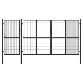 Anthracite gray steel garden gate 400x150 cm by vidaXL, garden gates - Ref: Foro24-144331, Price: 591,99 €, Discount: %