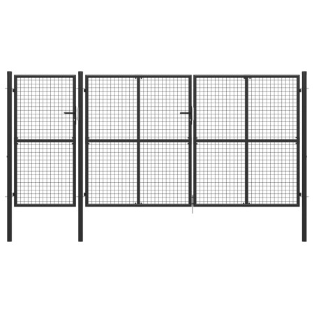 Anthracite gray steel garden gate 400x150 cm by vidaXL, garden gates - Ref: Foro24-144331, Price: 591,13 €, Discount: %