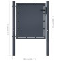 Puerta de valla para jardín acero gris antracita 100x75 cm de vidaXL, Puertas de jardín - Ref: Foro24-144517, Precio: 184,55 ...