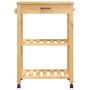 Carrito de cocina MONZA madera maciza de pino 60x40x90 cm de , Carros de cocina y comedor - Ref: Foro24-376091, Precio: 101,7...