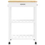 Carrito de cocina MONZA madera maciza de pino 60x40x90 cm de , Carros de cocina y comedor - Ref: Foro24-376093, Precio: 104,9...