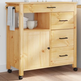 MONZA kitchen cart solid pine wood 84x40x90 cm by , Kitchen and dining carts - Ref: Foro24-376109, Price: 226,99 €, Discount: %